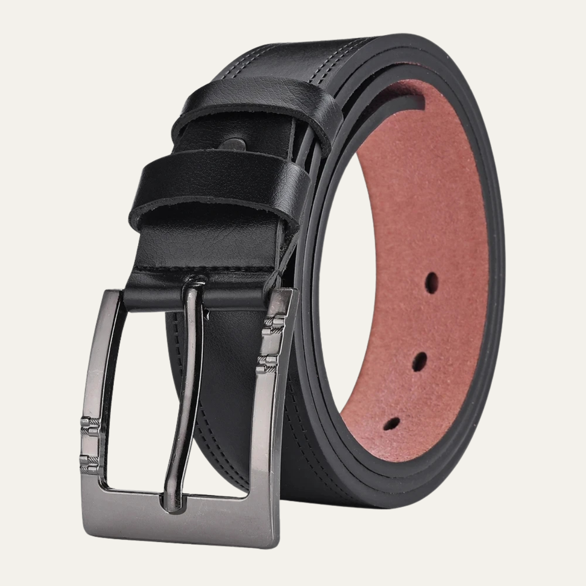 Men’s Leather Belt with Pin Buckle