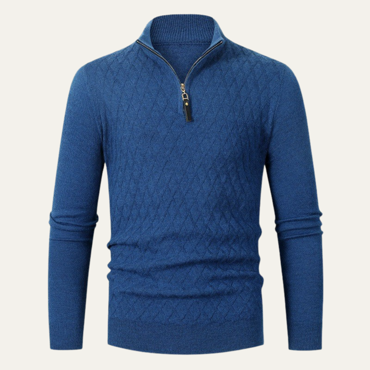 Men’s Quilted Half Zip Knit Jumper