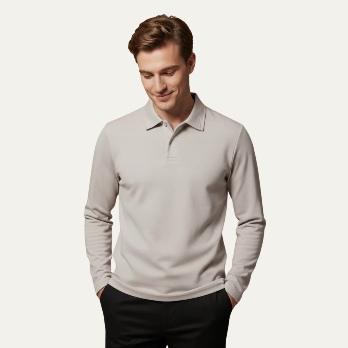The Prato Men’s Long Sleeve Polo Shirt
