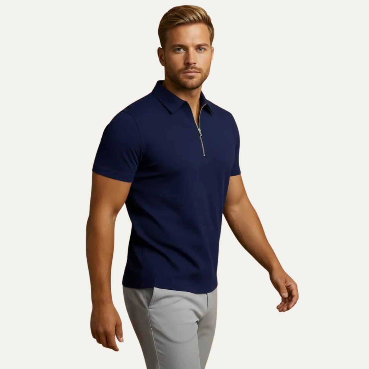 The Pistoia Men’s Short Sleeve Zip Polo