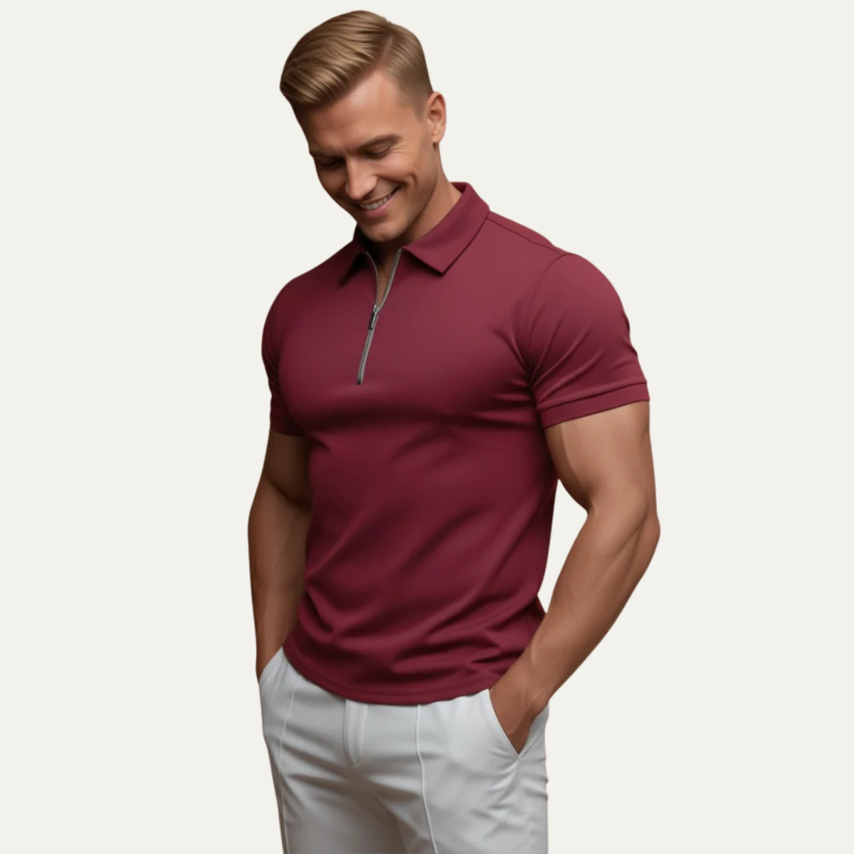 The Pistoia Men’s Short Sleeve Zip Polo