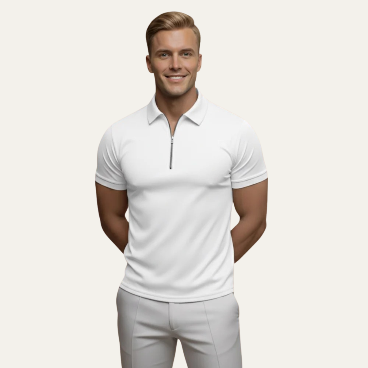 The Pistoia Men’s Short Sleeve Zip Polo