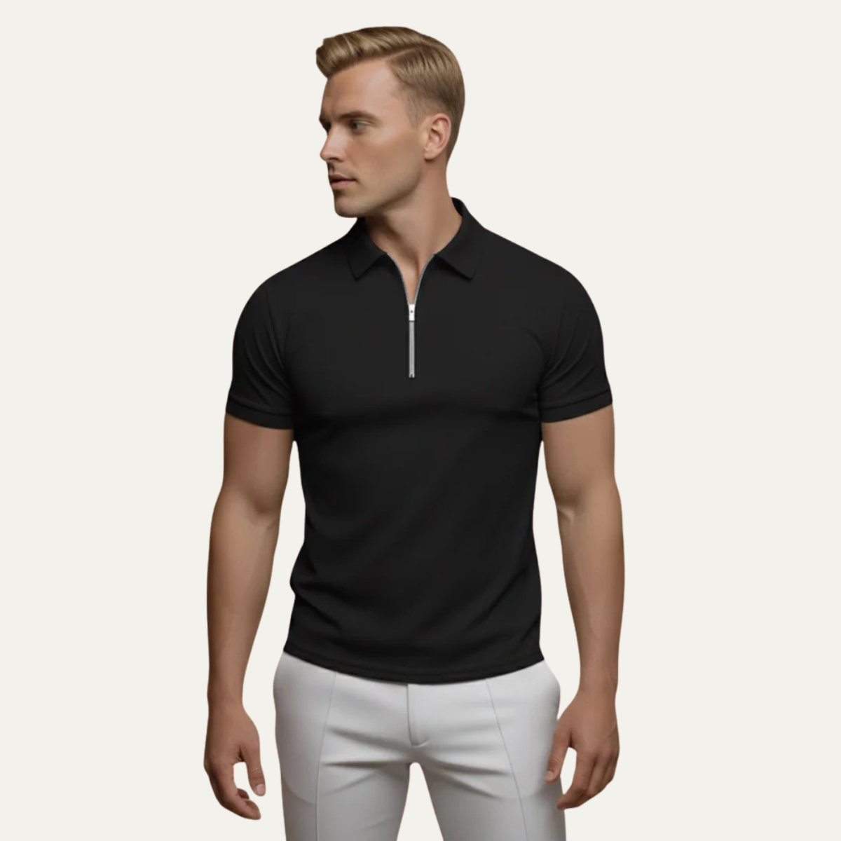 The Pistoia Men’s Short Sleeve Zip Polo