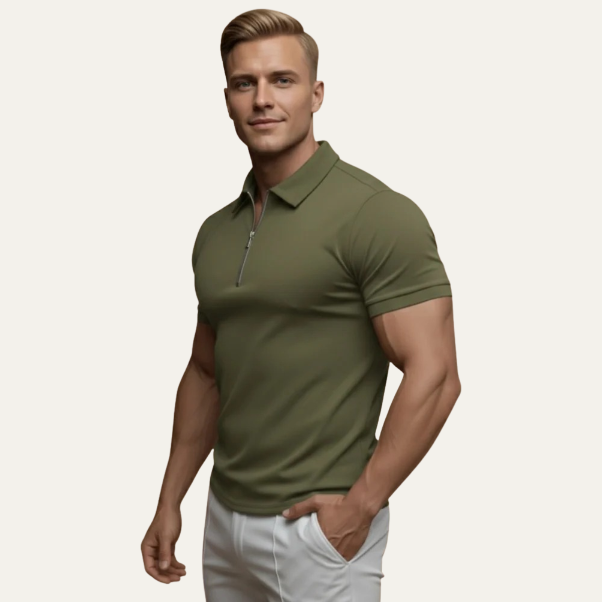 The Pistoia Men’s Short Sleeve Zip Polo