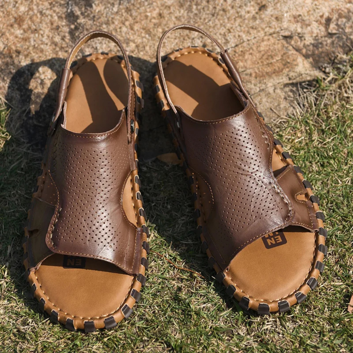 The Assisi Men’s Open Toe Slingback Leather Outdoor Sandals