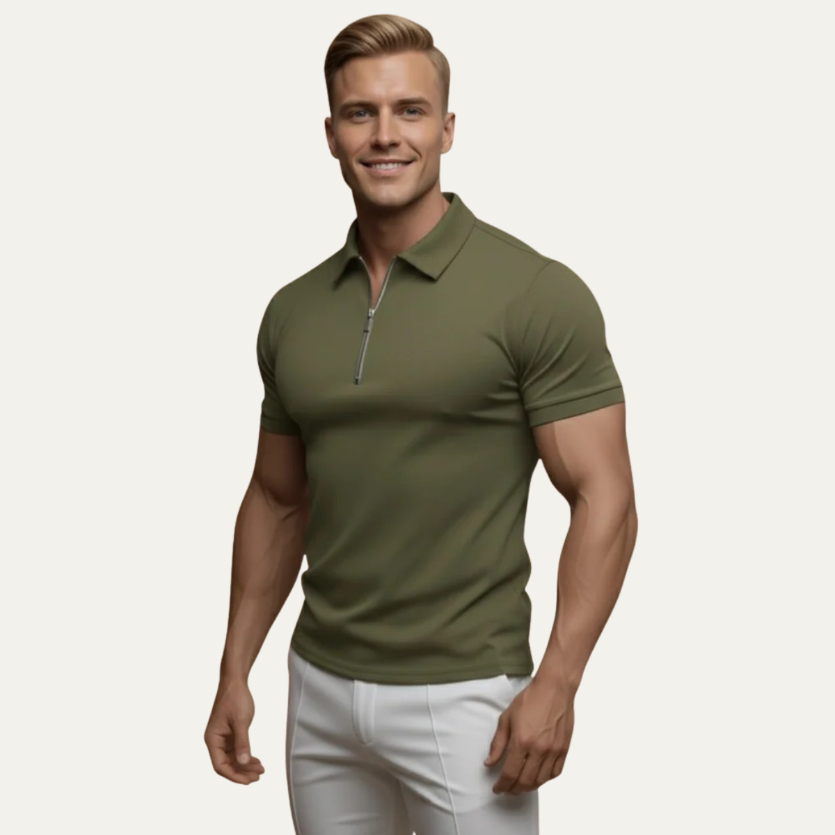 The Pistoia Men’s Short Sleeve Zip Polo
