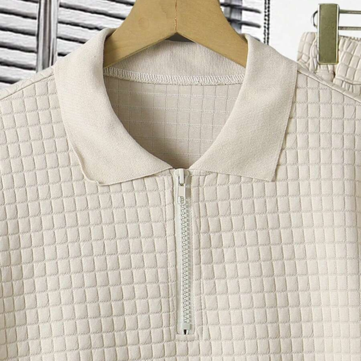 The Fort William Men's Short Sleeve Zip Polo and Knit Trousers Summer Set