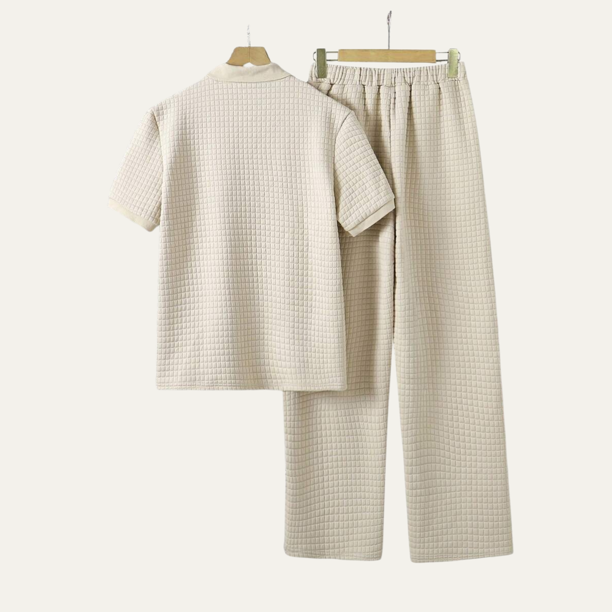 The Fort William Men's Short Sleeve Zip Polo and Knit Trousers Summer Set