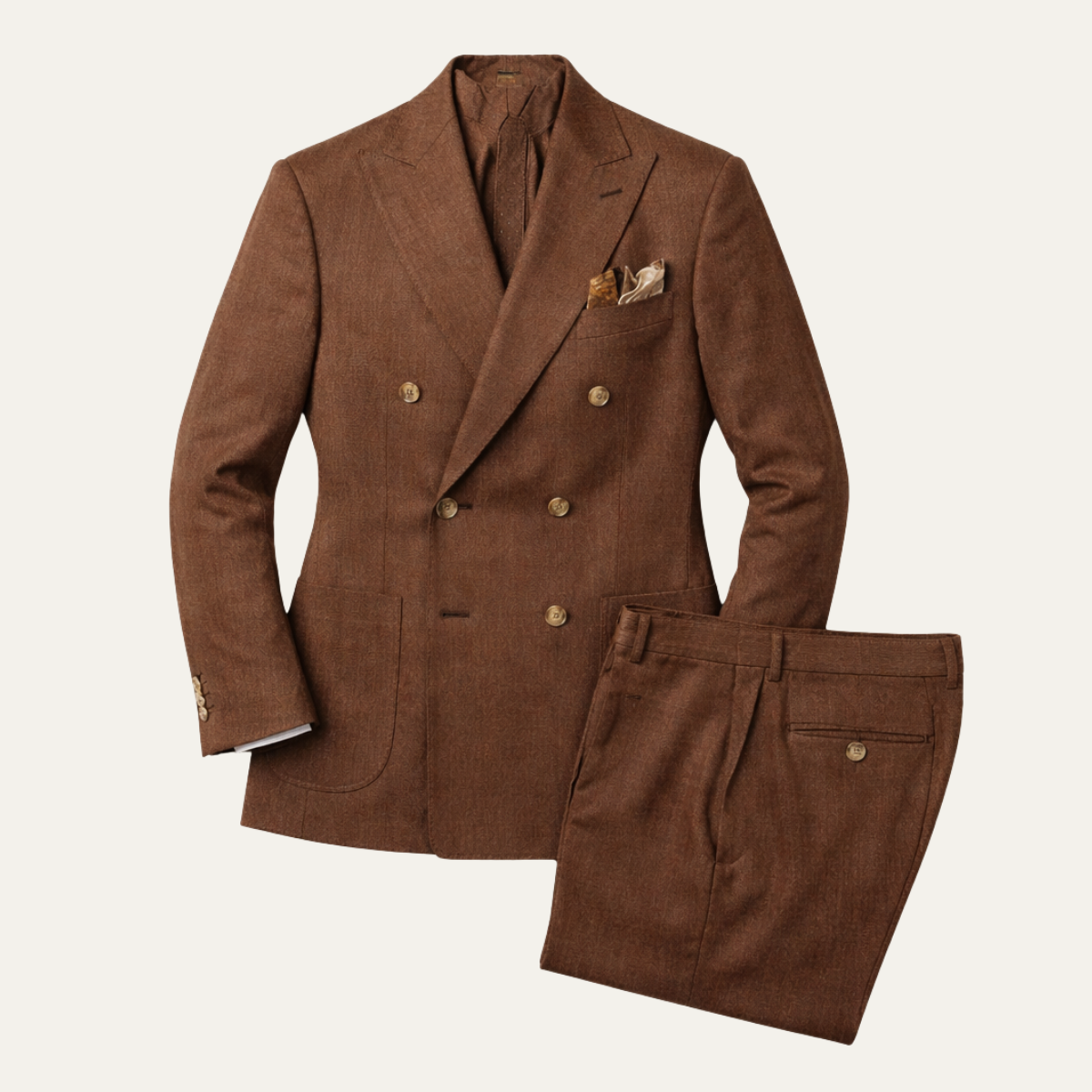 The Otranto Men’s Brown Suit – Slim Fit Jacket and Trousers