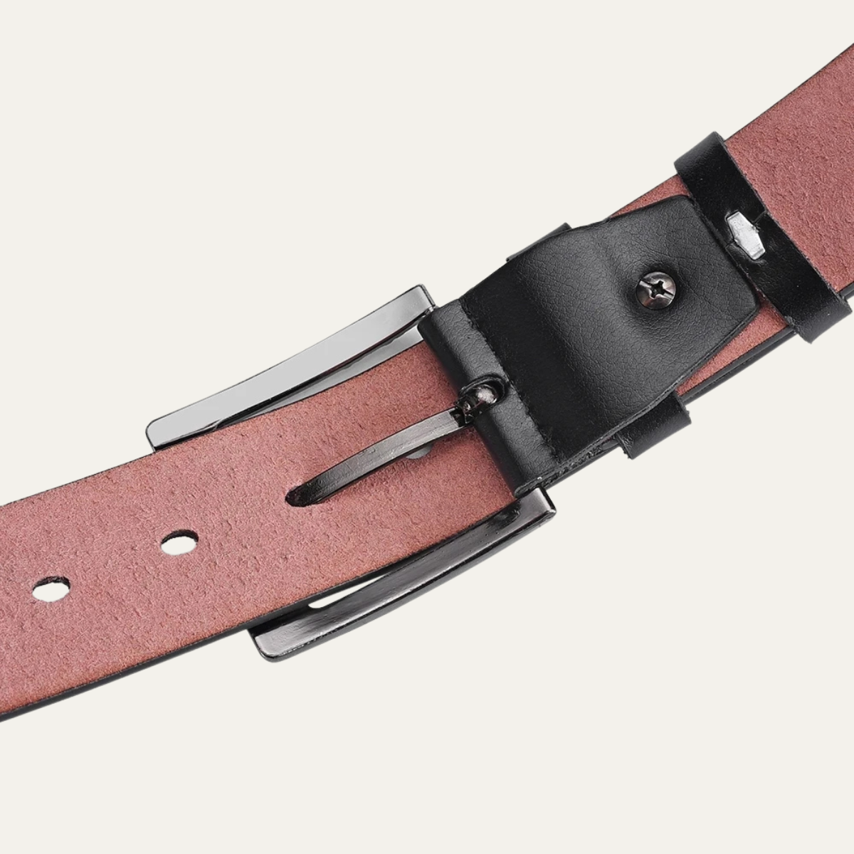 Men’s Leather Belt with Pin Buckle