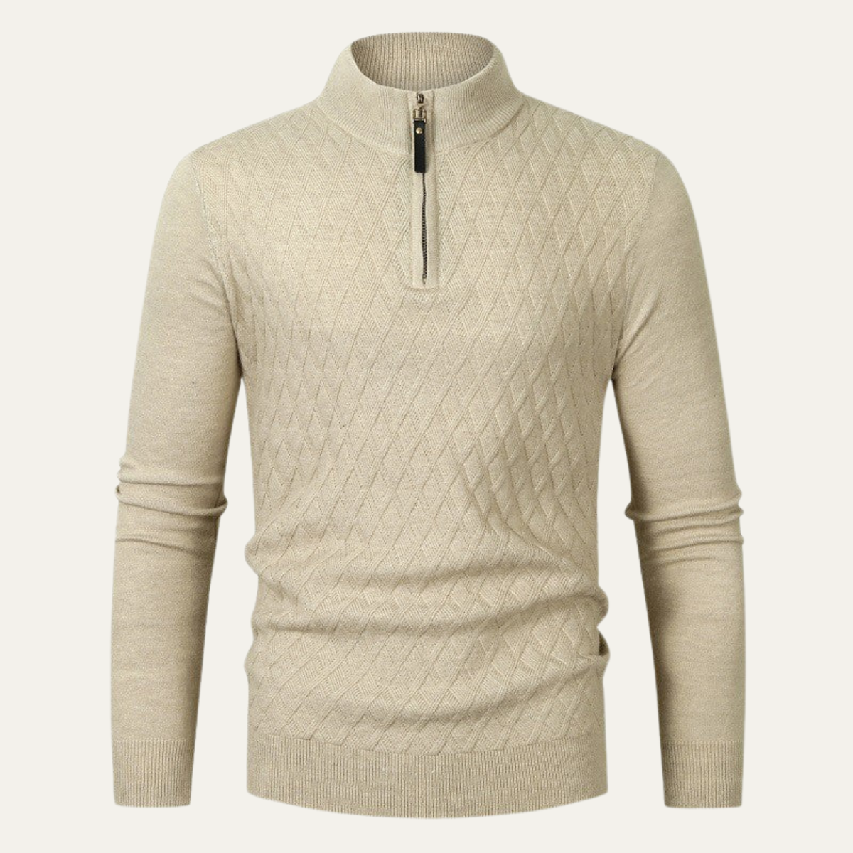 Men’s Quilted Half Zip Knit Jumper