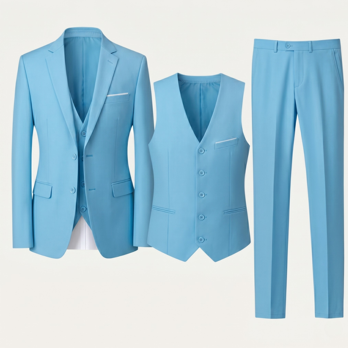 The Macerata Men’s 3 Piece Suit – Stylish Formal Wedding & Business Suit Set