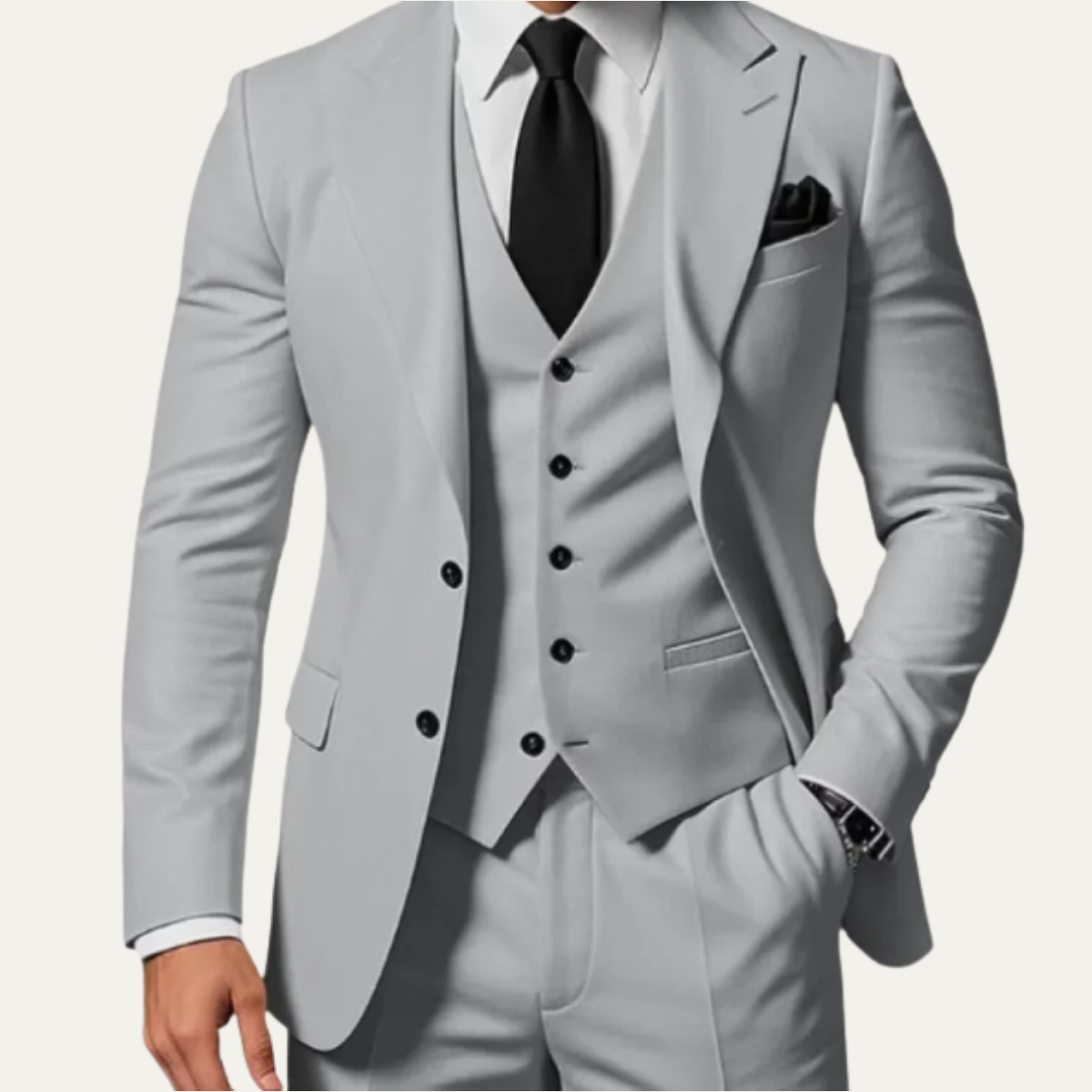 The Bogliasco Men’s 3 Piece Suit – Slim Fit Timeless Wedding & Dinner Suit Set