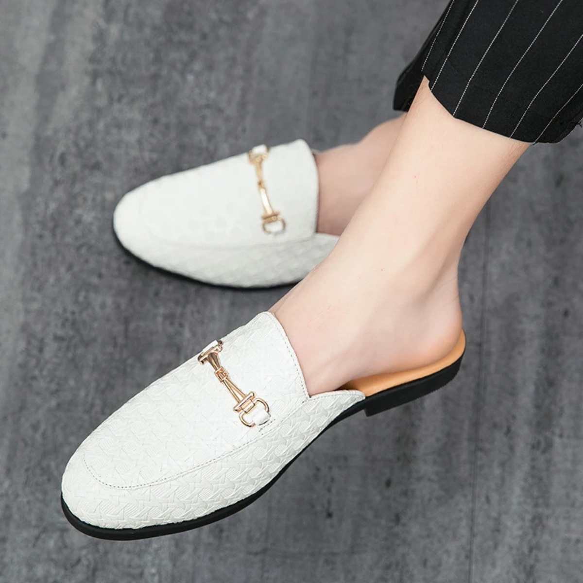 The Cernobbio Men’s Slip On Casual Leather Mule Loafers