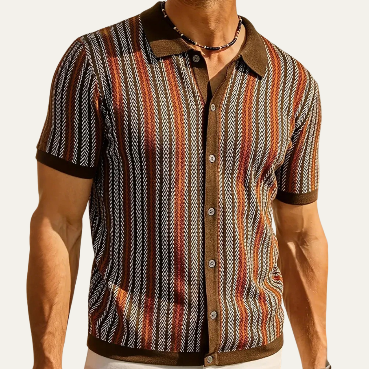 The Appiano Men’s Short Sleeve Striped Polo Shirt