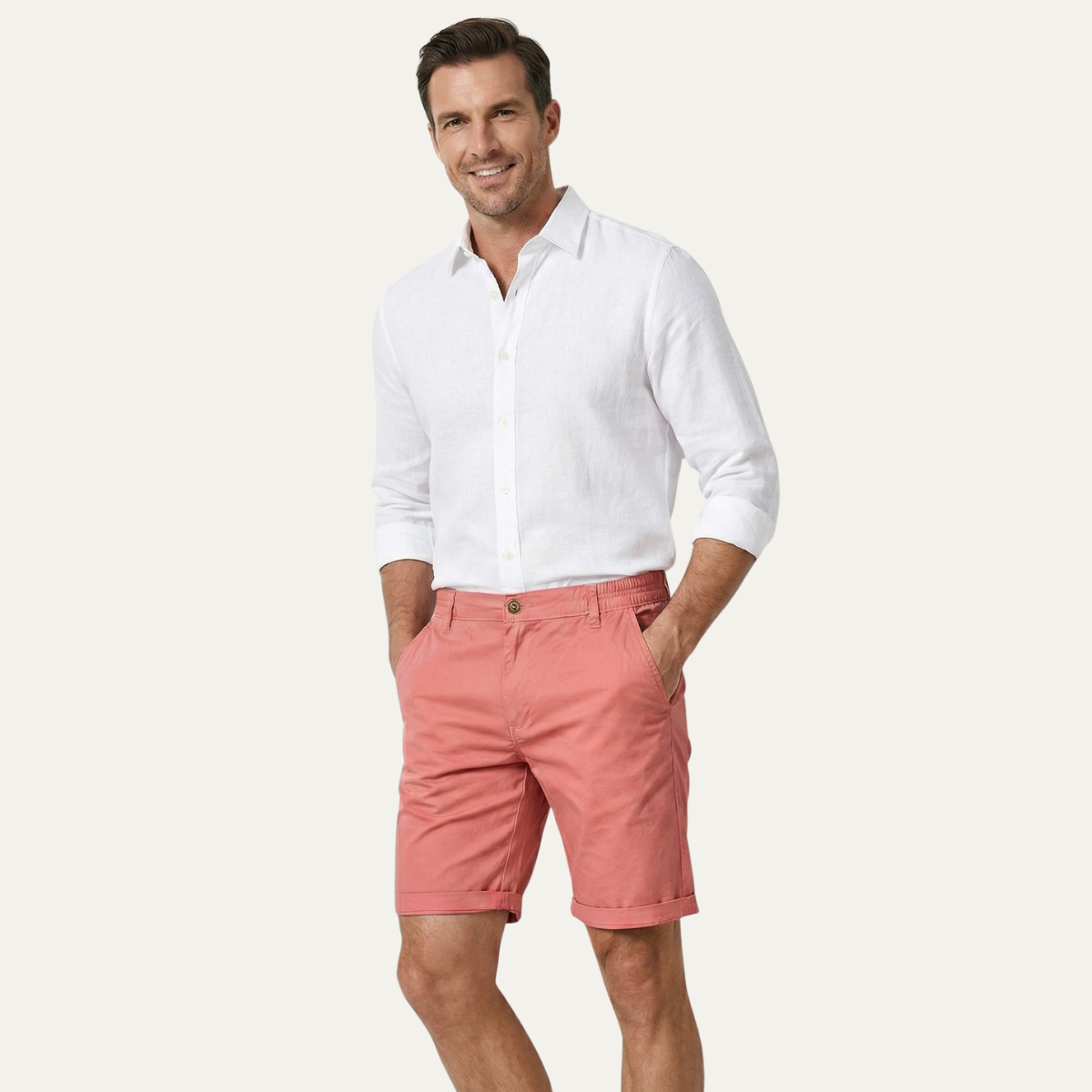 Men’s Summer Chino Shorts – Cotton Stretch Stylish Beach Shorts