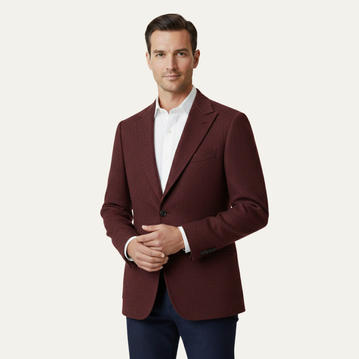 The Milan Men’s Tailored Tweed Fishbone Blazer Jacket