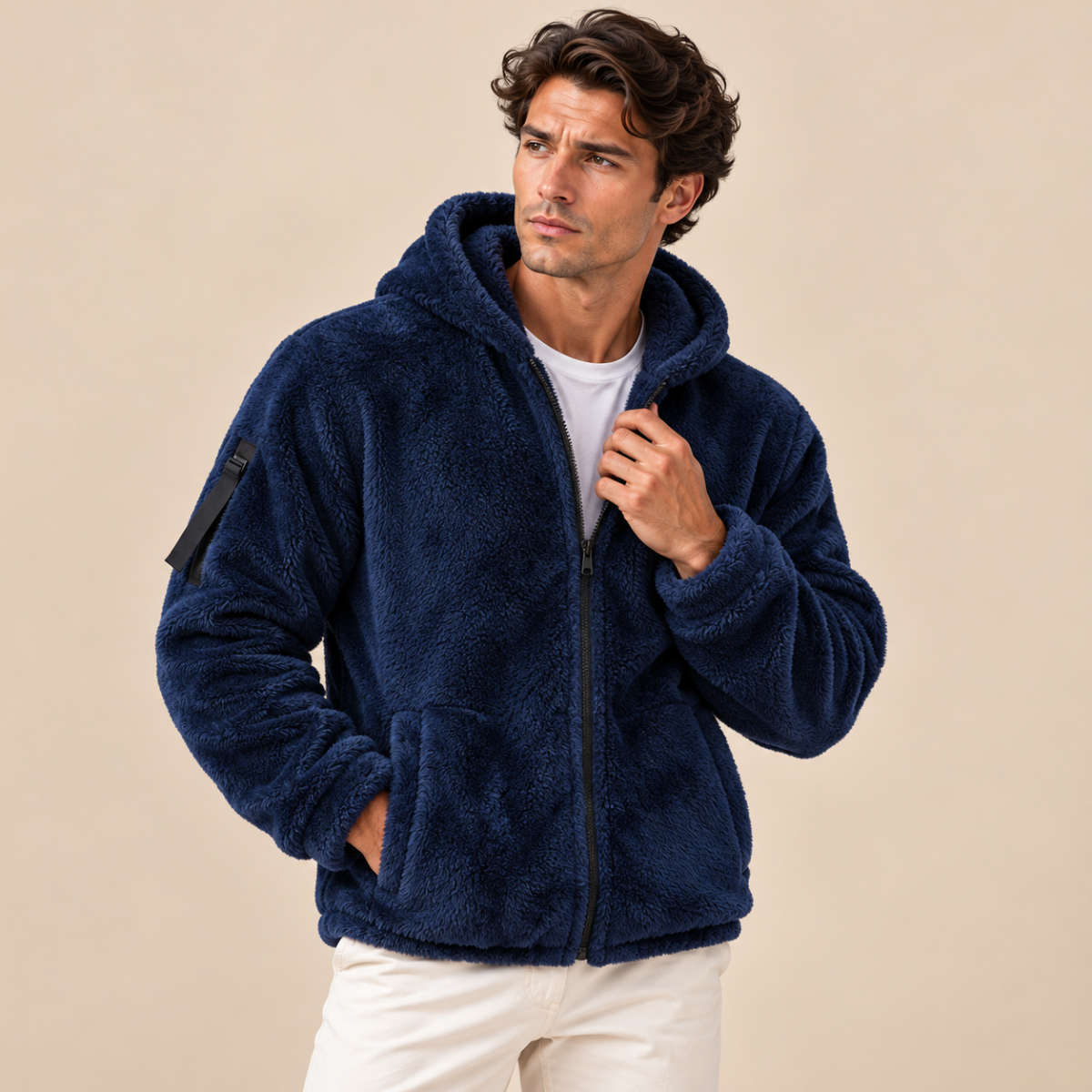 Brixton Men's Soft Velvet Fleece Hoodie Jacket