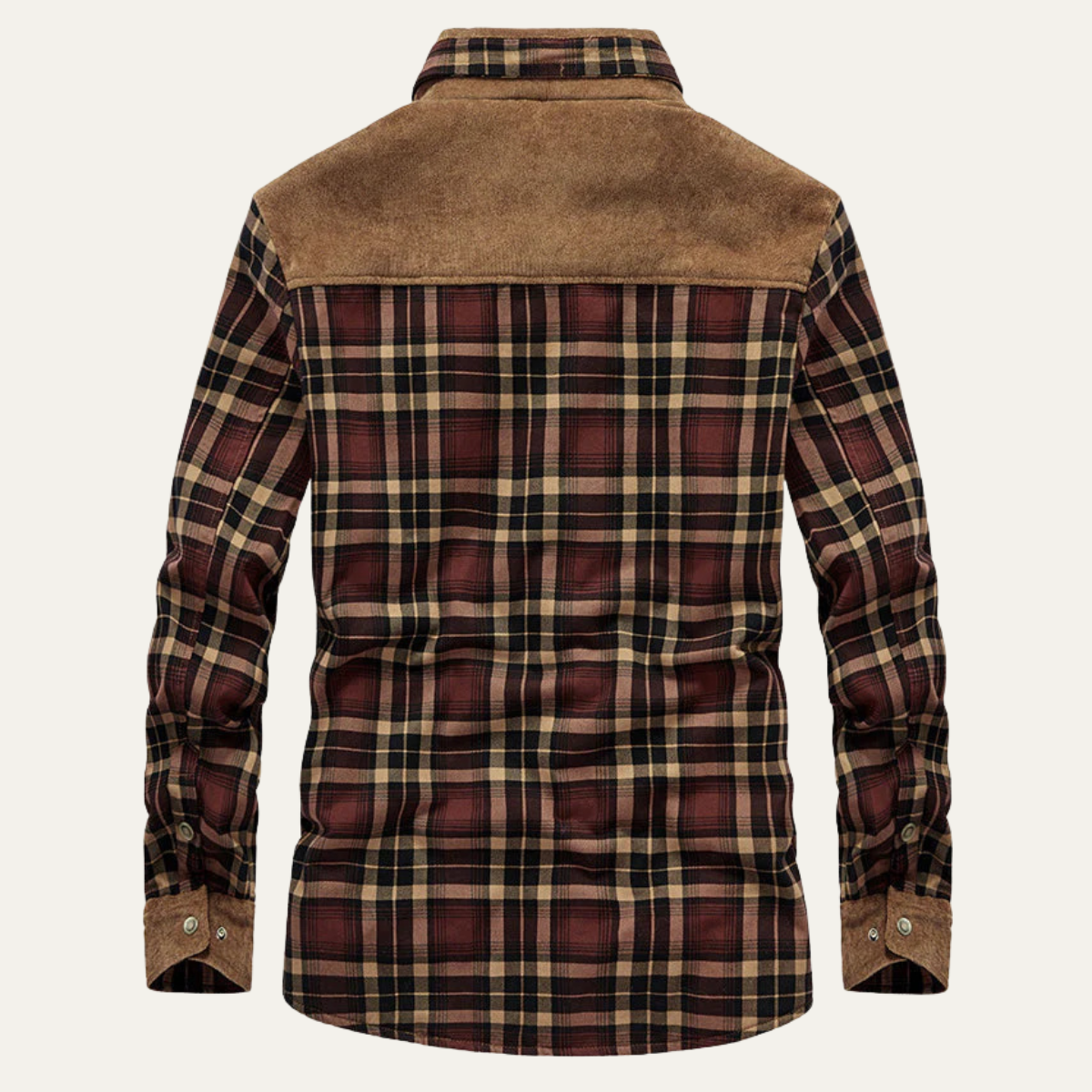 Men’s Fleece Lined Corduroy Plaid Jacket