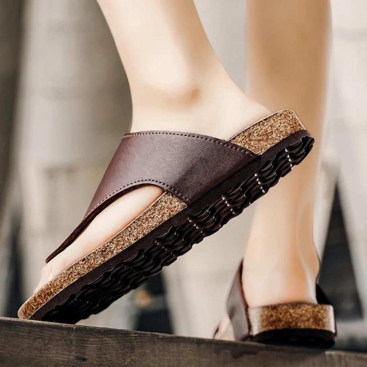 The Arona Men’s Cork Footbed Slide Sandals