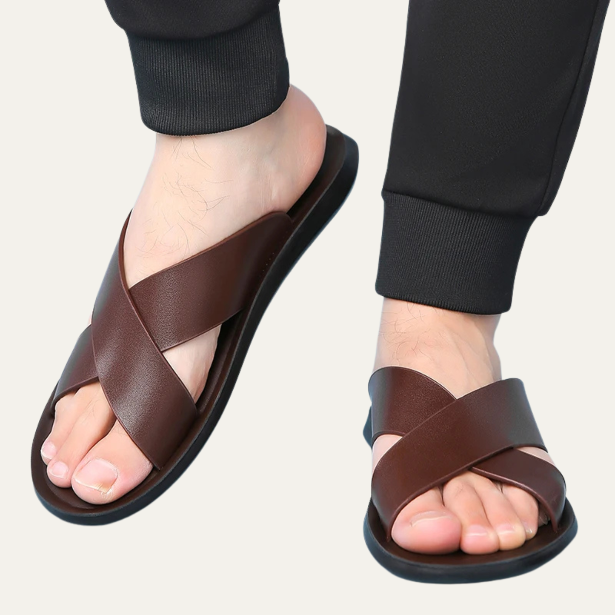 The Manchester Men’s Leather Slide Sandals