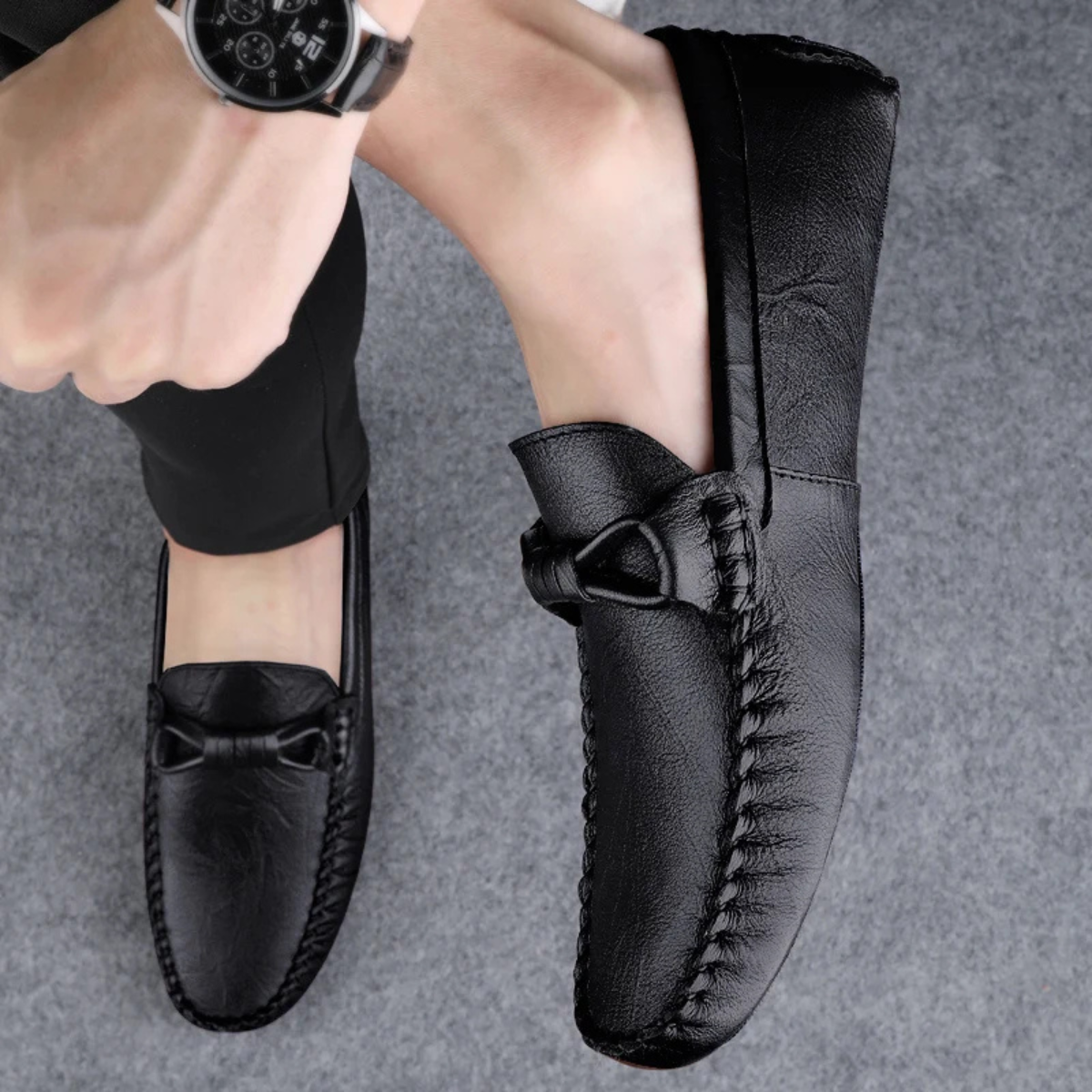 The Bellagio Men’s Slip On Vintage Leather Loafers