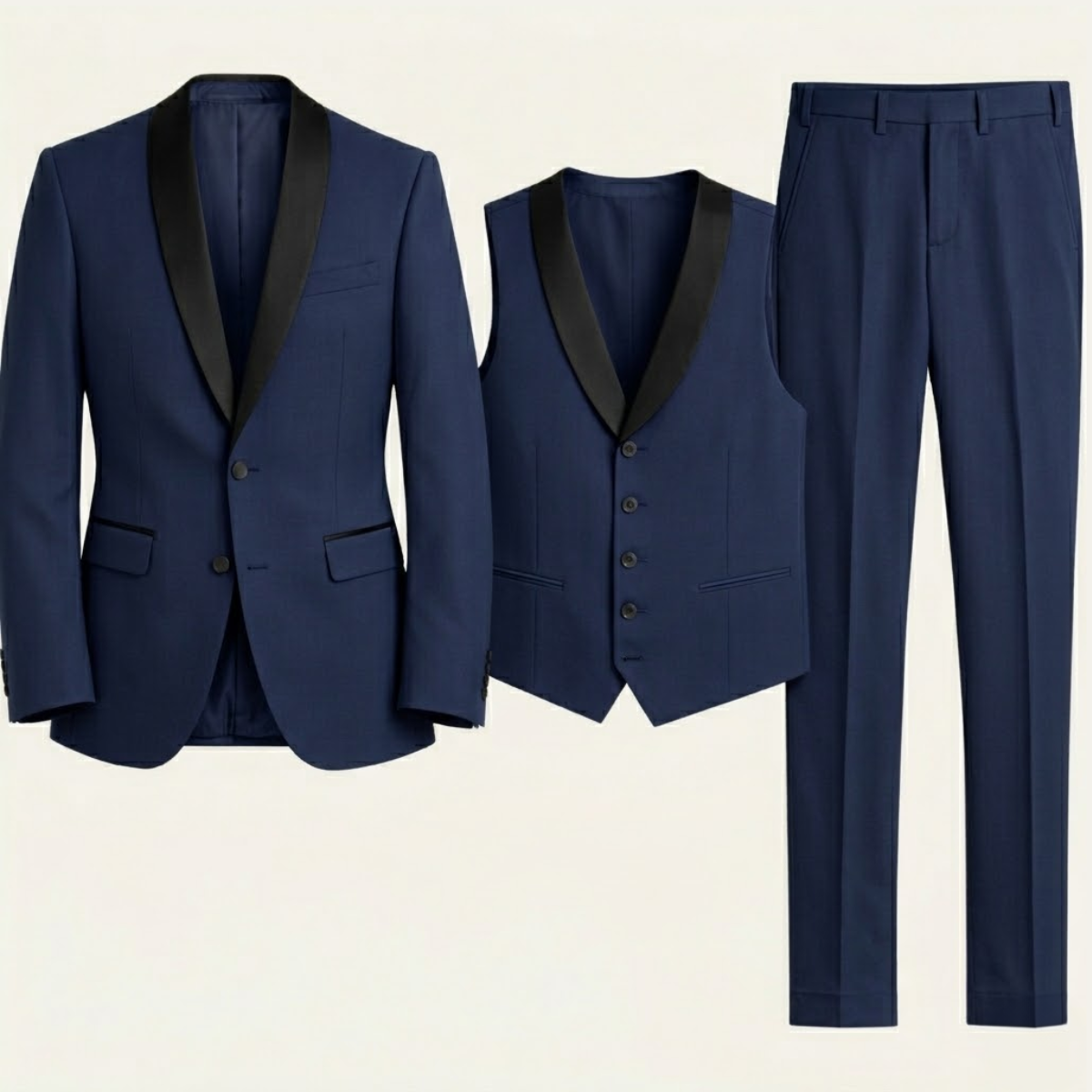 The Alba Men’s Classic 3 Piece Suit Set – Blazer Gilet and Trousers Formal Suit