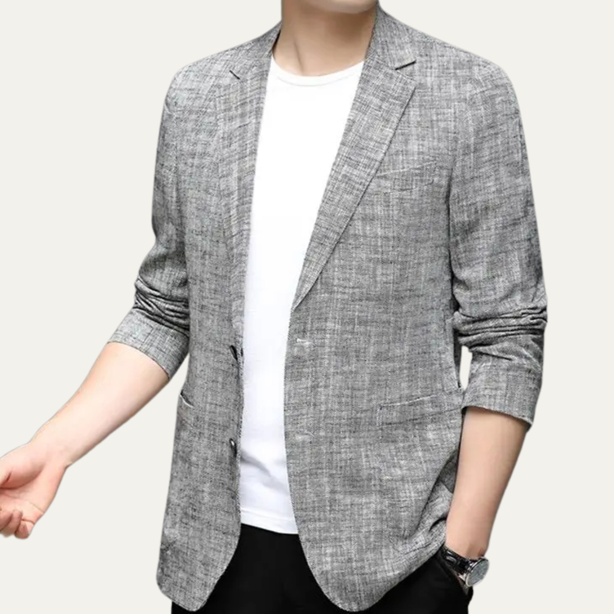 The Spoleto Men’s Relaxed Fit Textured Lightweight Casual Blazer