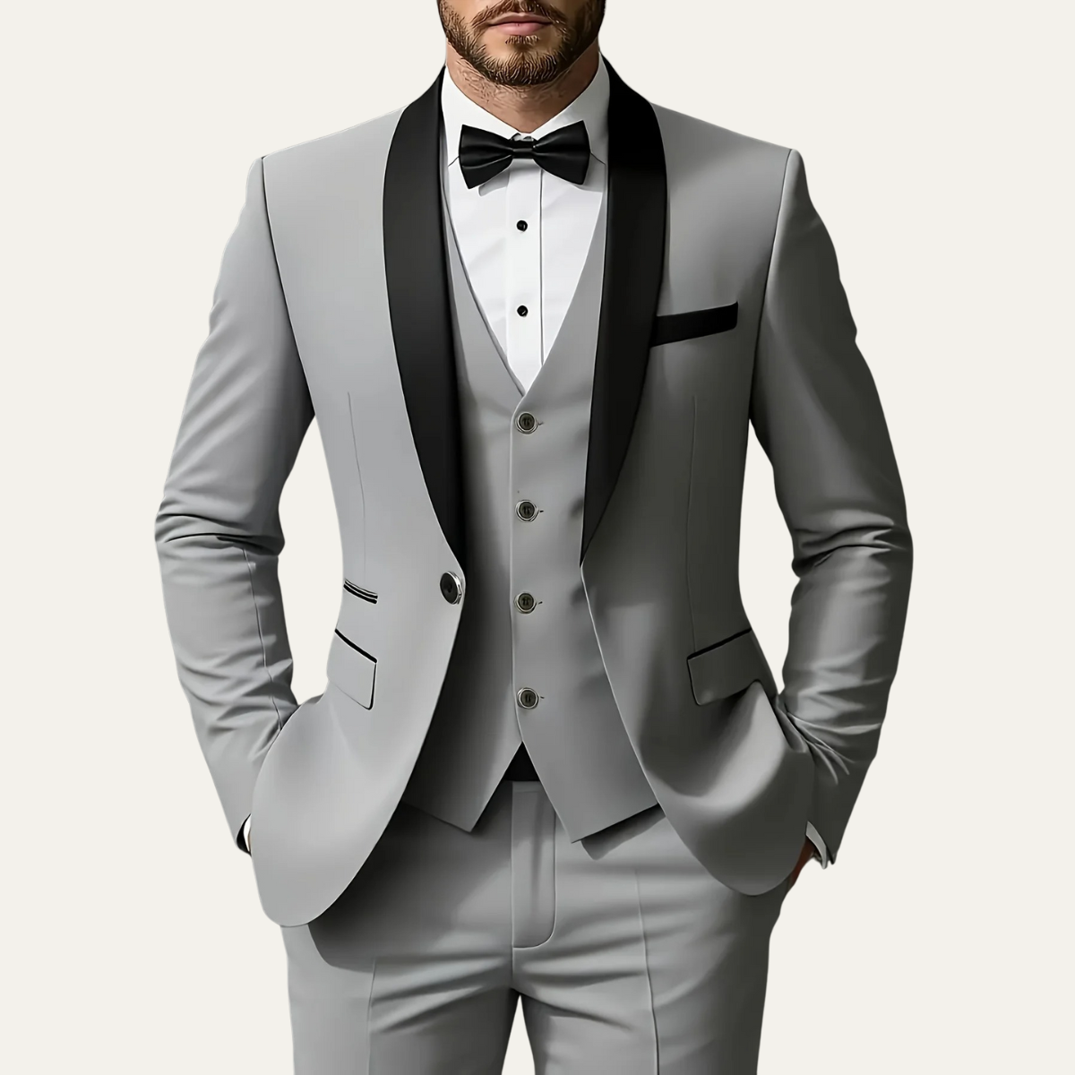 The Alba Men’s Classic 3 Piece Suit Set – Blazer Gilet and Trousers Formal Suit