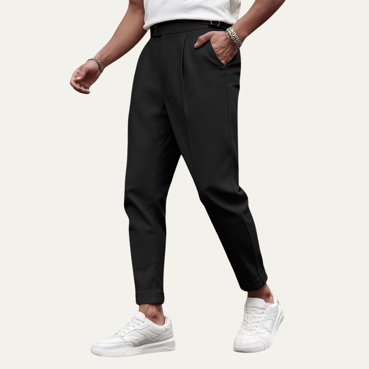 The Clare Valley Men’s Tailored Slim Fit Business Pleated Dress Trousers