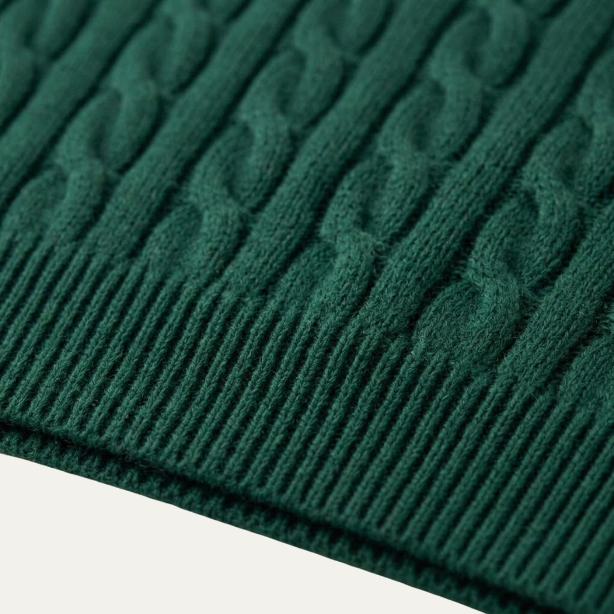 Cashmere Merino Wool Knit Jumper for Men - Green