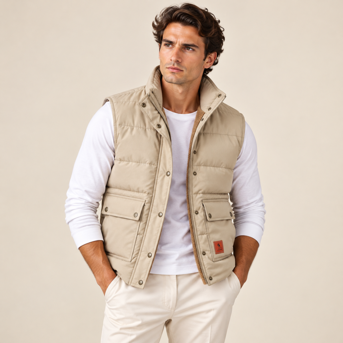 Aspen Men's Modern Fleece-Lined Winter Vest for Warmth