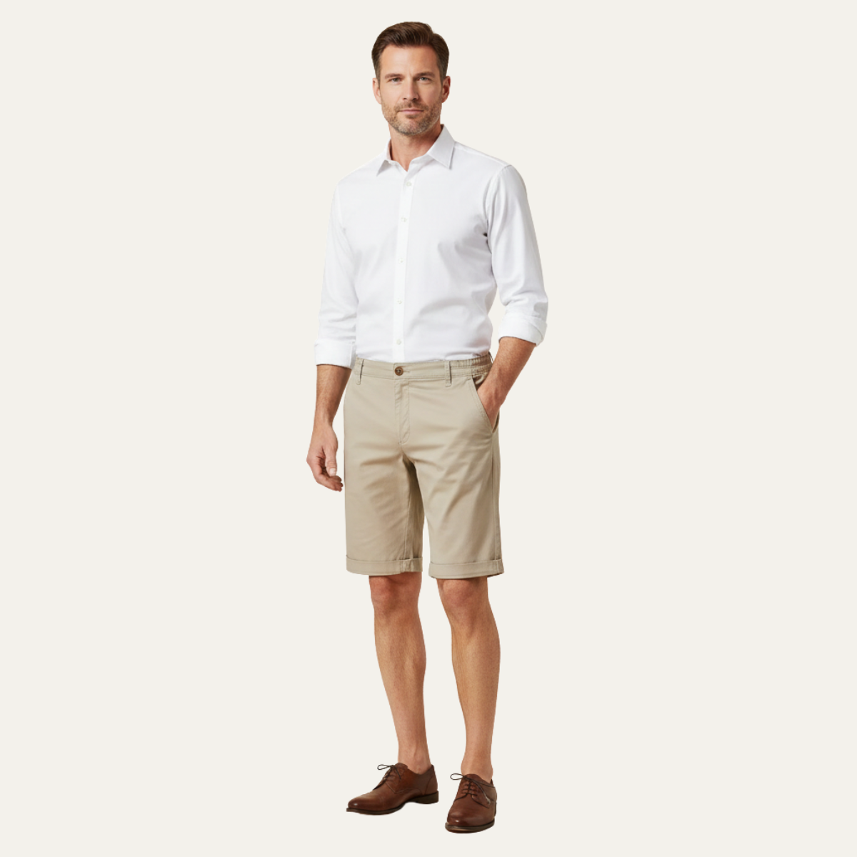 Men’s Summer Chino Shorts – Cotton Stretch Casual Beach Shorts