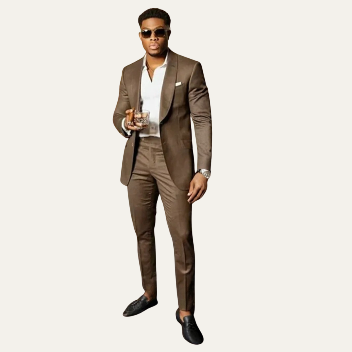 The Cornwall Men’s 2 Piece Brown Business Suit - Blazer & Trousers