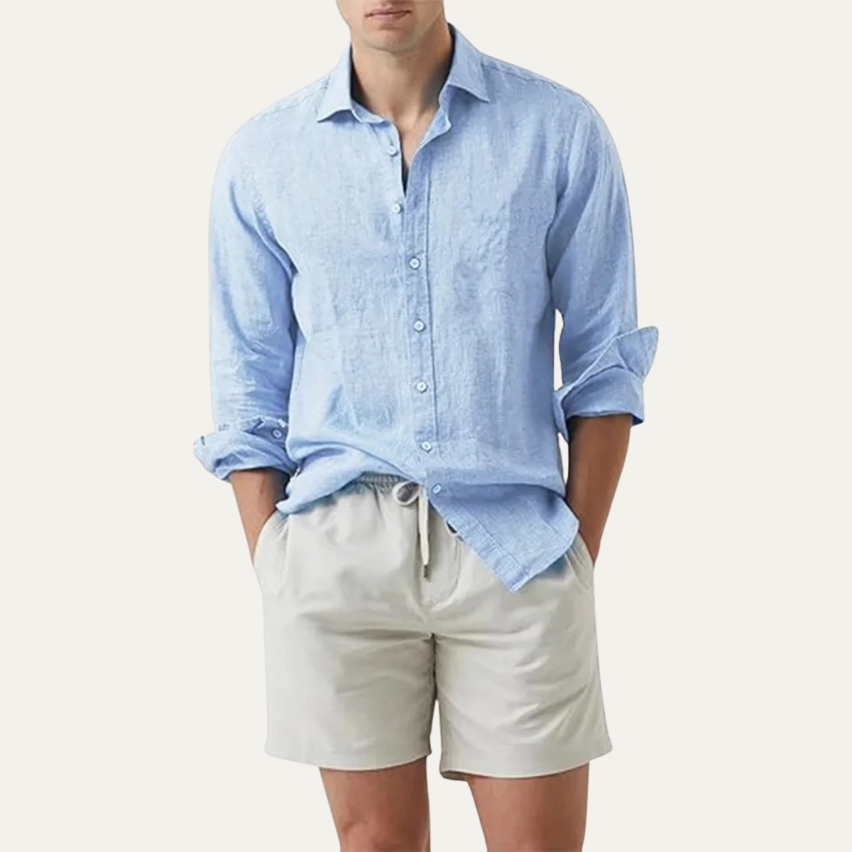 The Alberobello Men’s Solid Colour Summer Linen Button-Up Shirt