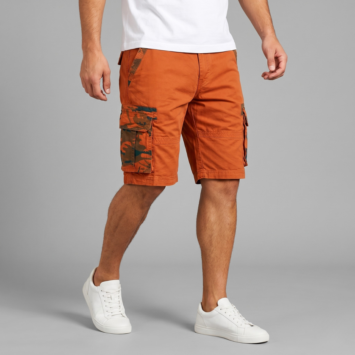The Stratford Men’s 100% Cotton Camouflage Cargo Shorts