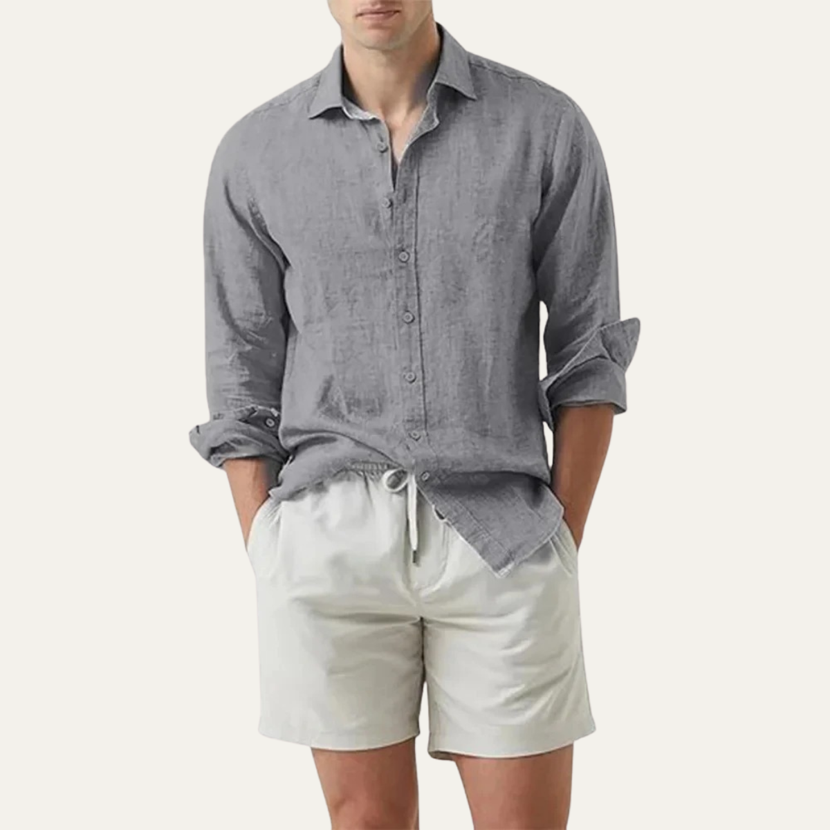 The Ostuni Men’s Solid Colour Casual Linen Button-Up Shirt