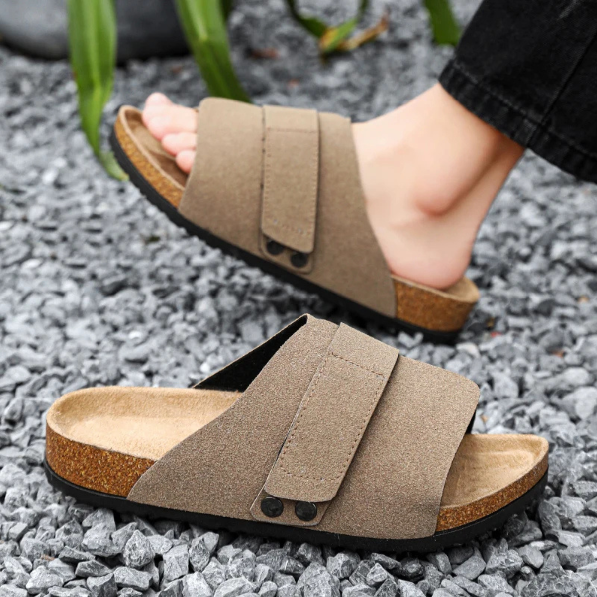 The Winchester Men’s Double Strap Slide Sandals
