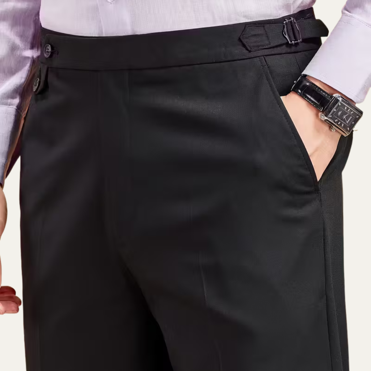 The Cottesloe Men’s Business Casual Dress Trousers with Paris Side Buckle Waist