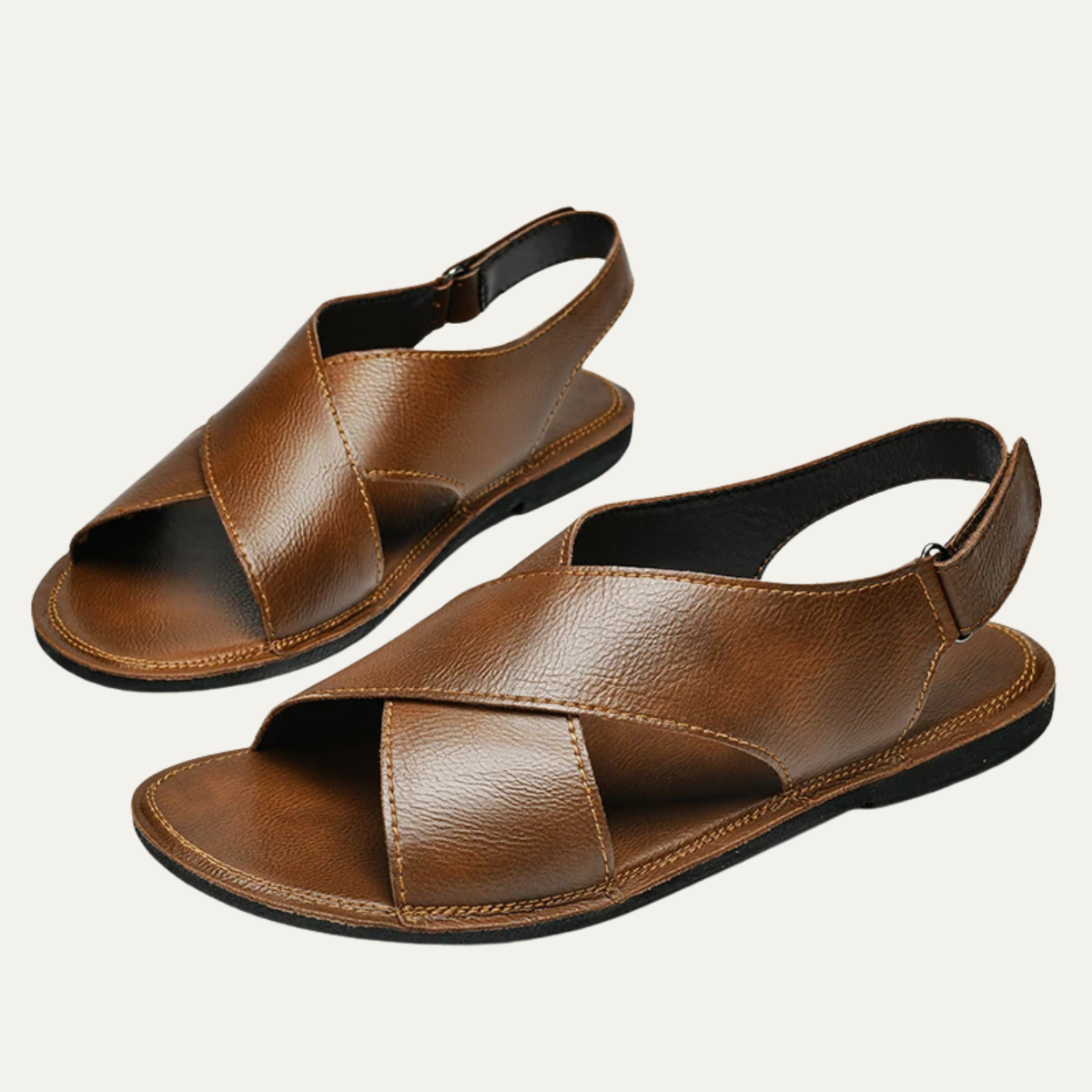 The Cannobio Men’s Slingback Open Toe Casual Leather Sandals