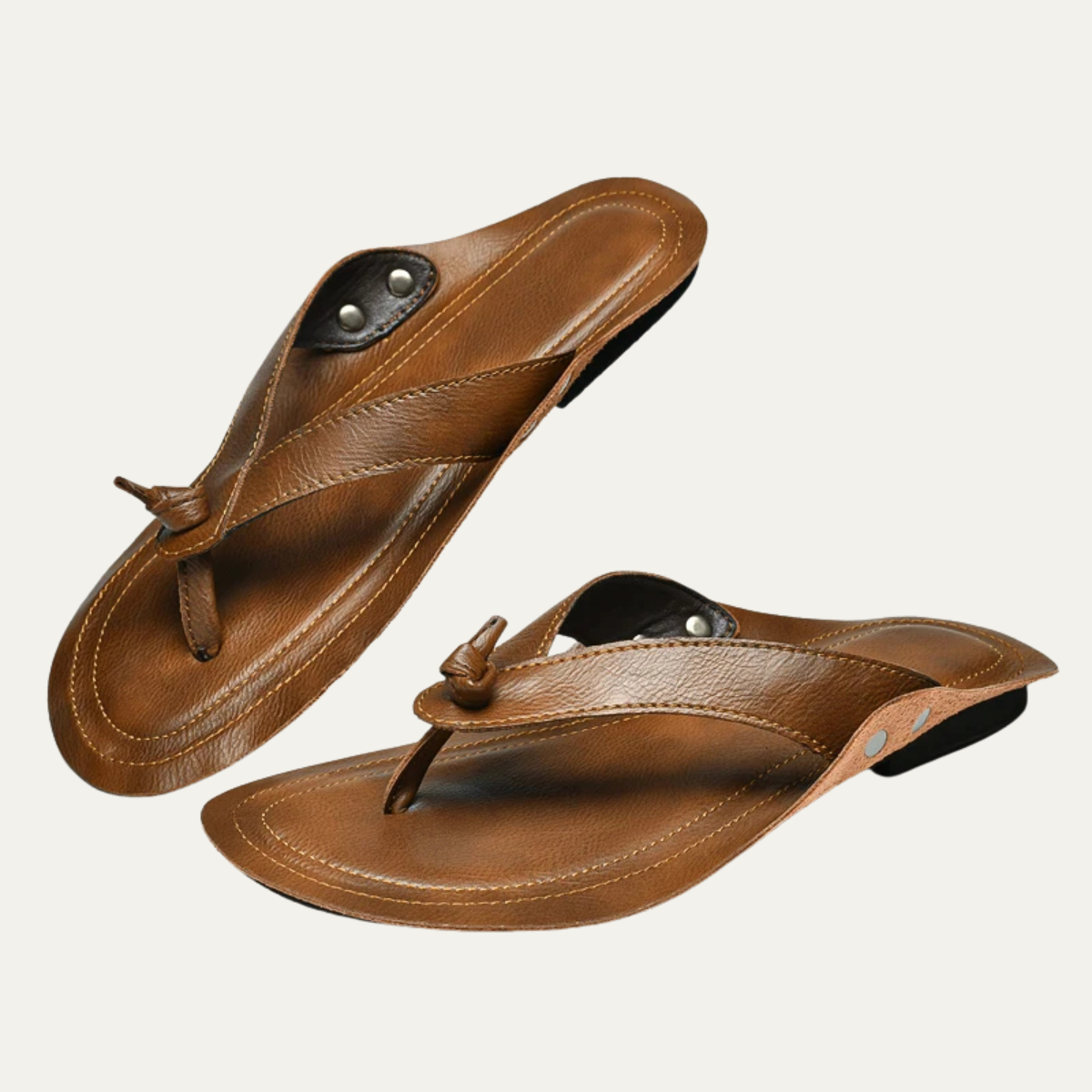The Arezzo Men’s Leather Thongs Summer Flip Flops