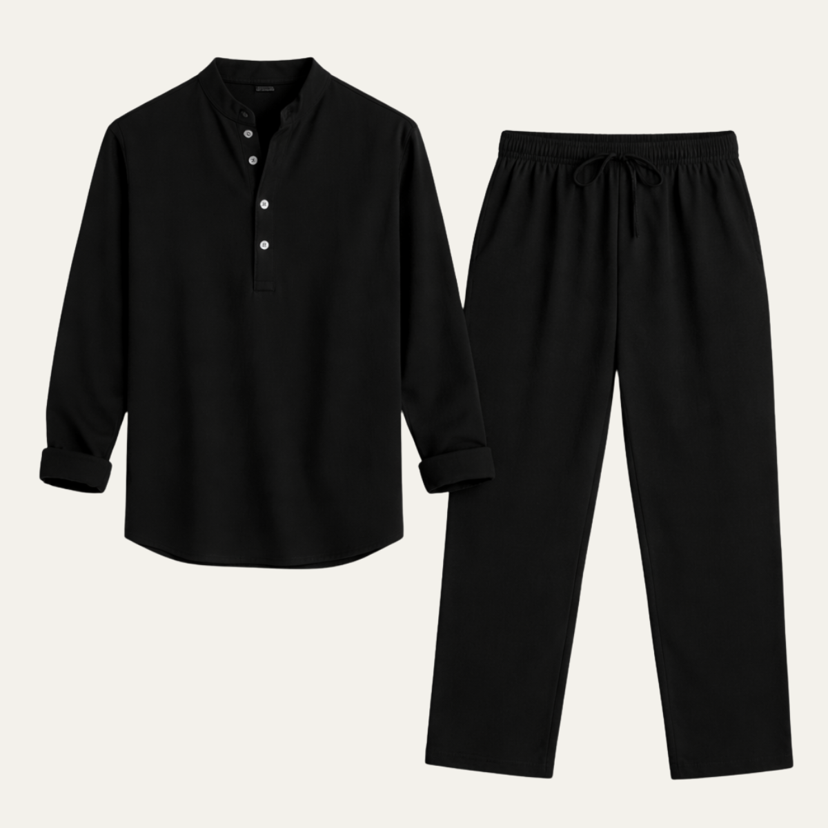 The Dolomiti Men’s Lounge Co Ord Set - Henley Collar Top & Trousers