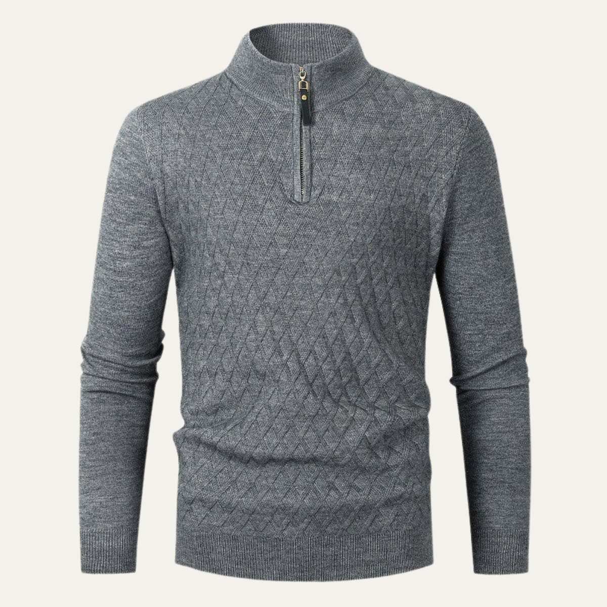 Men’s Quilted Half Zip Knit Jumper
