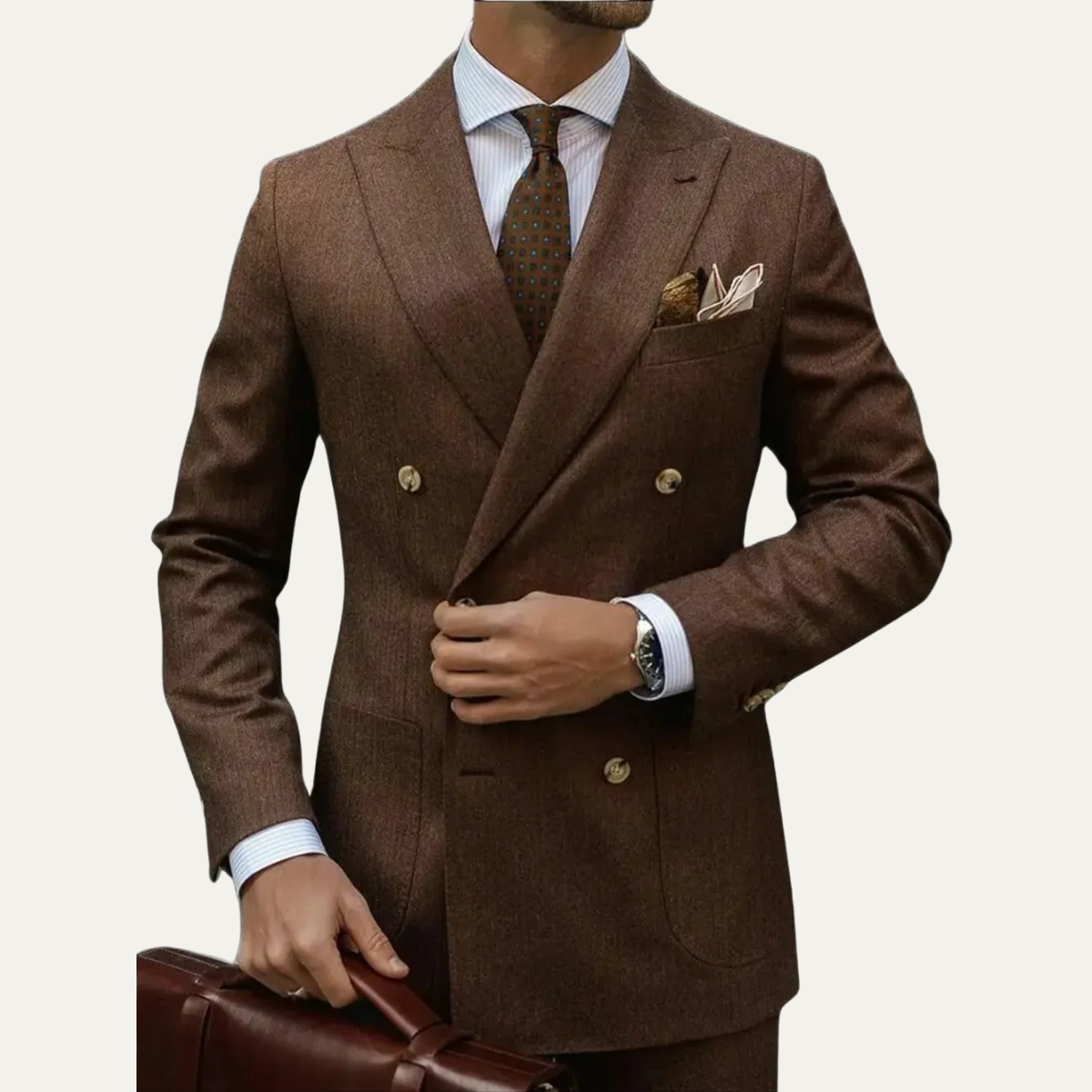 The Otranto Men’s Brown Suit – Slim Fit Jacket and Trousers