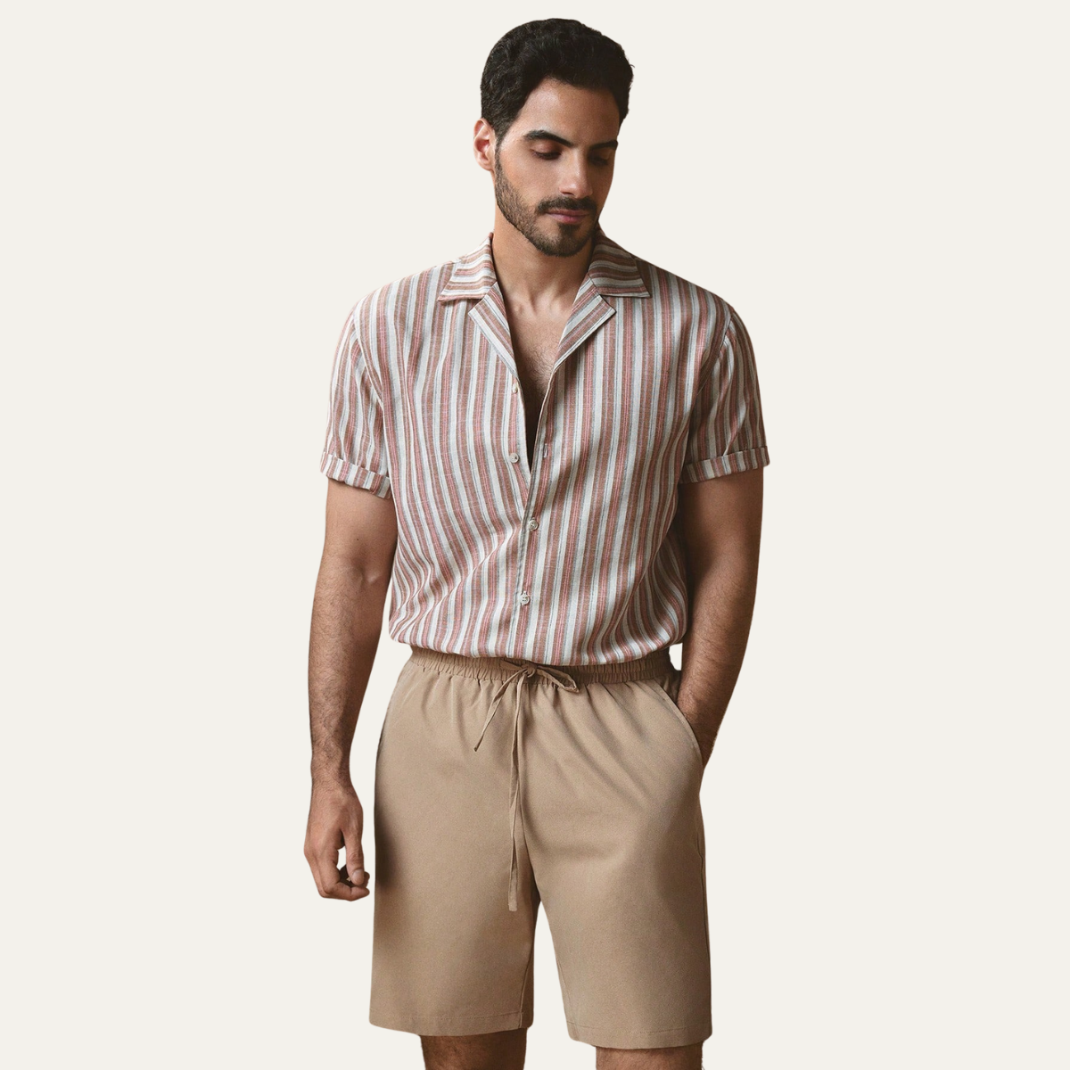 The Stirling Men’s Casual Striped Button Up Shirt