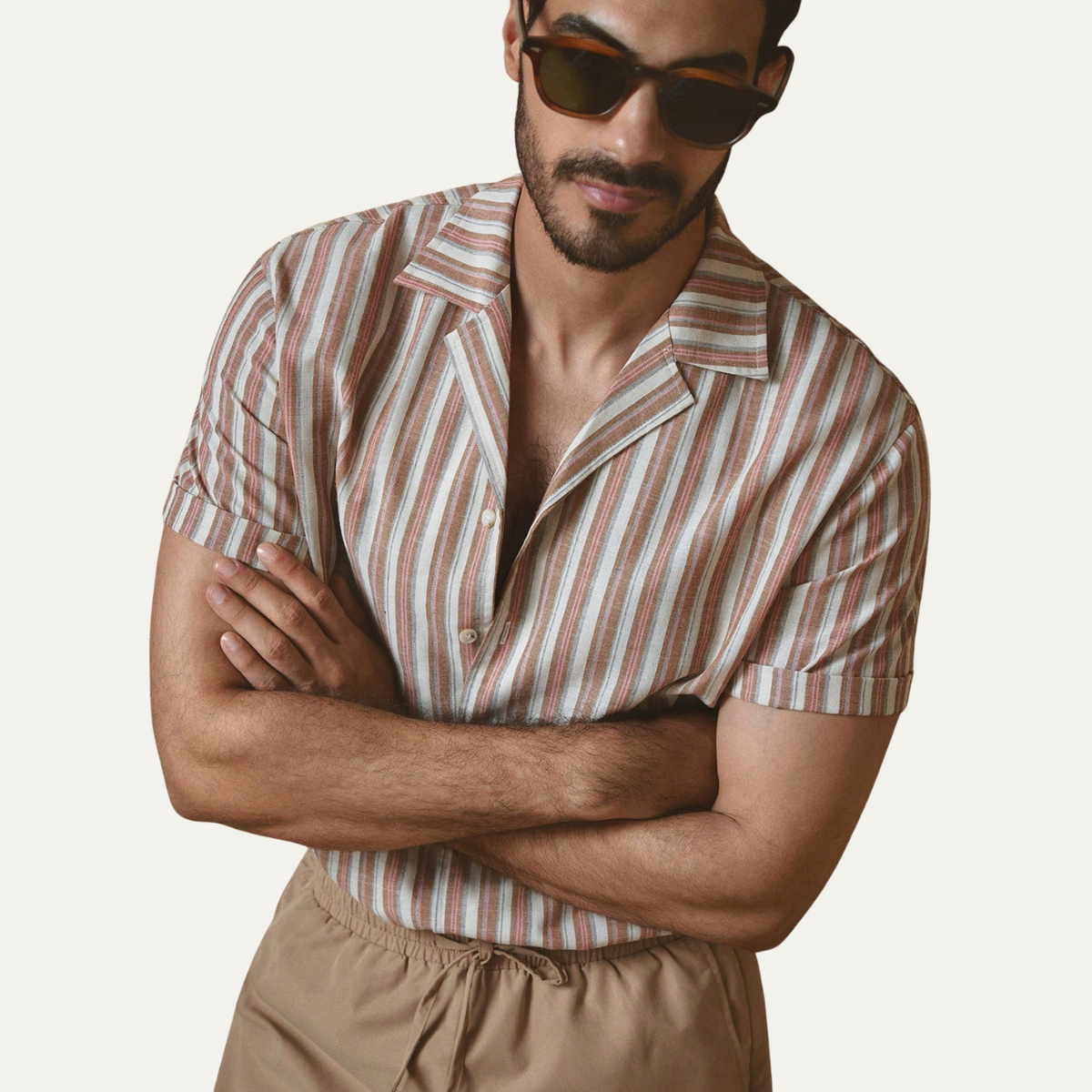 The Stirling Men’s Casual Striped Button Up Shirt