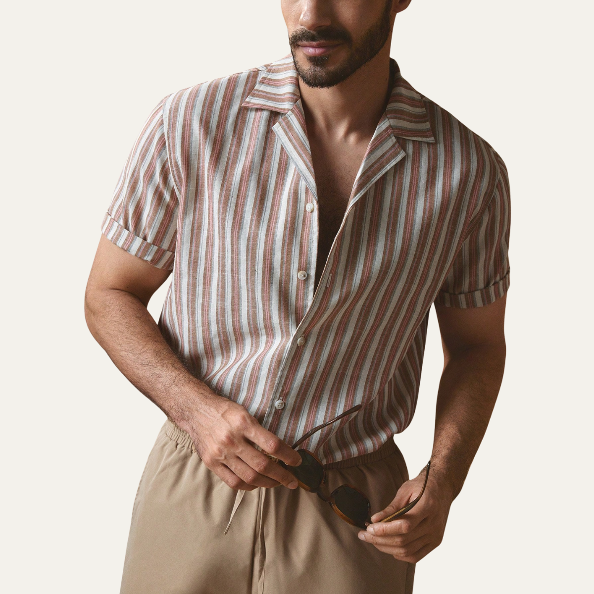 The Stirling Men’s Casual Striped Button Up Shirt