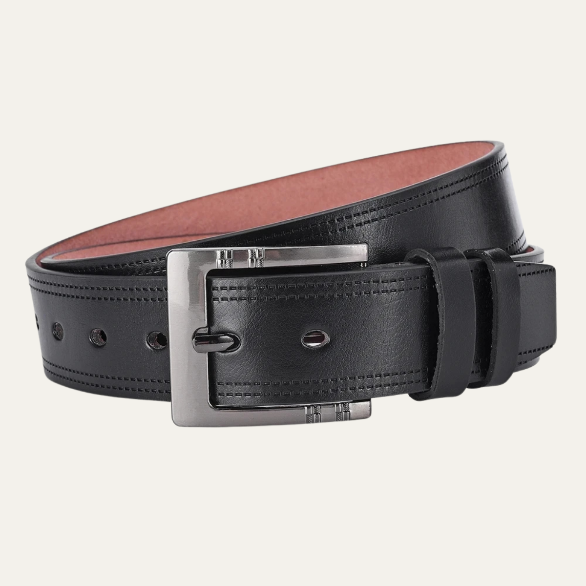 Men’s Leather Belt with Pin Buckle