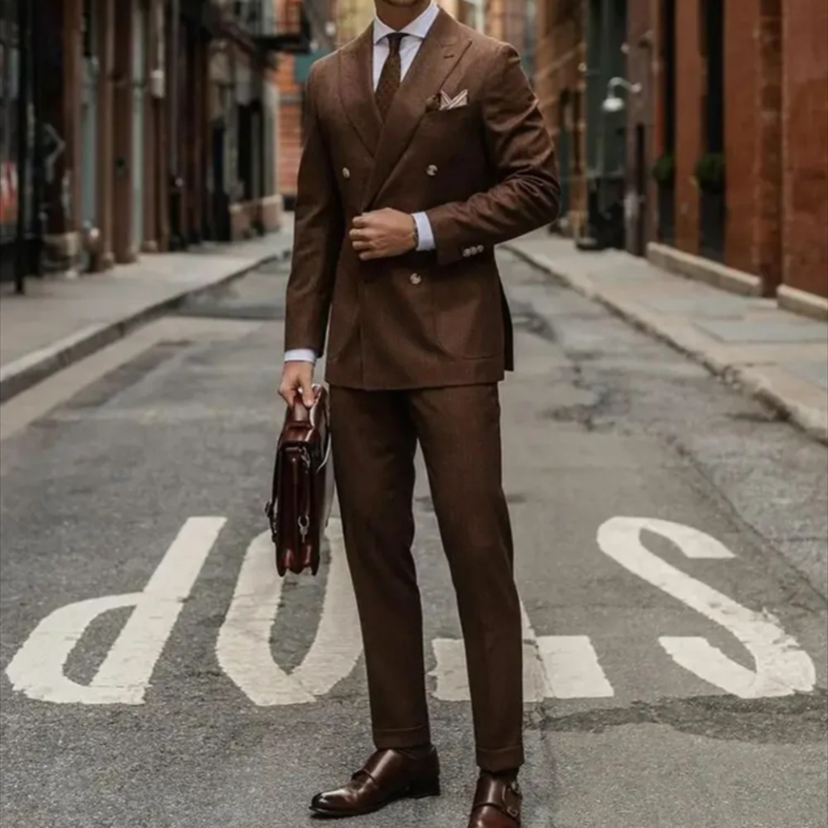 The Otranto Men’s Brown Suit – Slim Fit Jacket and Trousers
