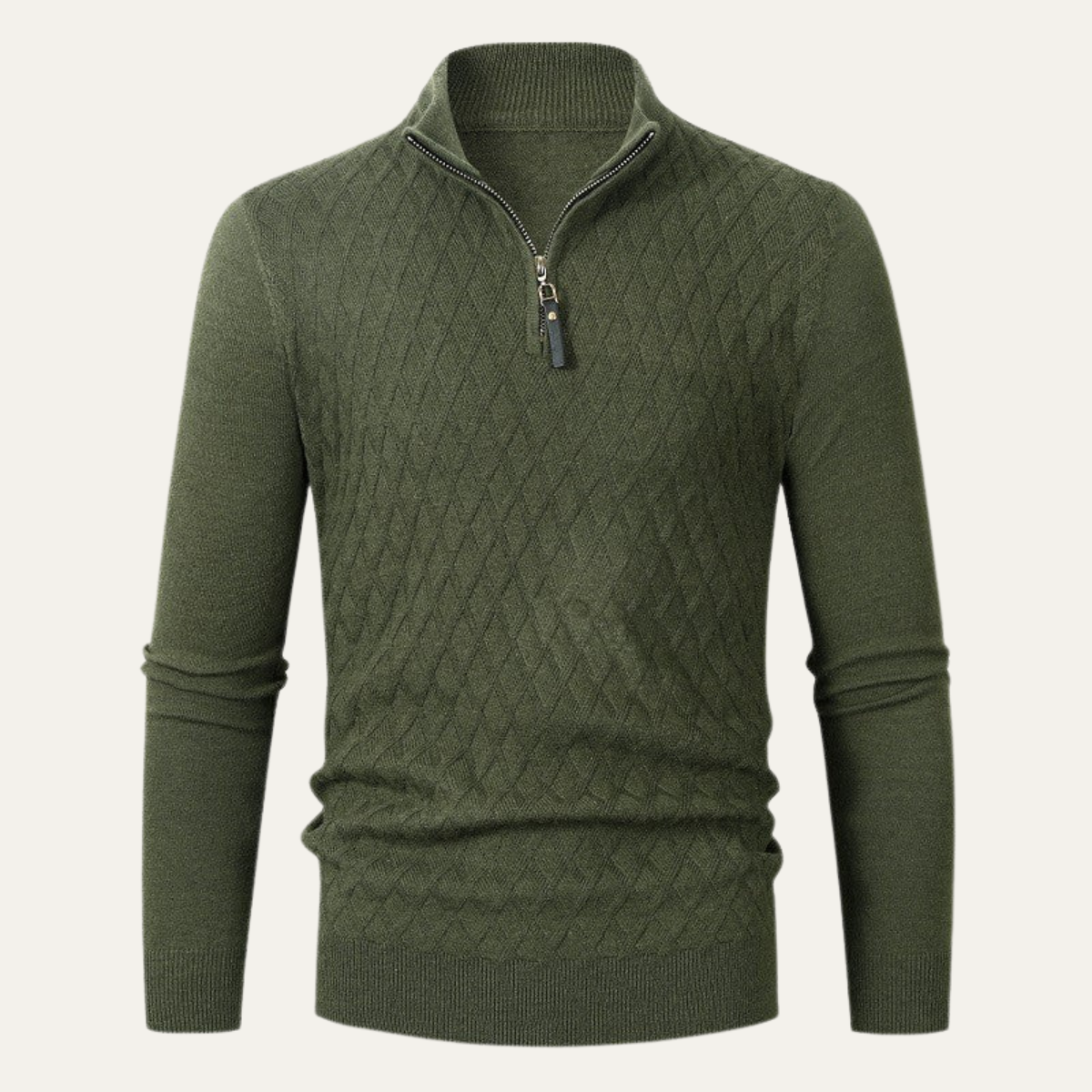 Men’s Quilted Half Zip Knit Jumper